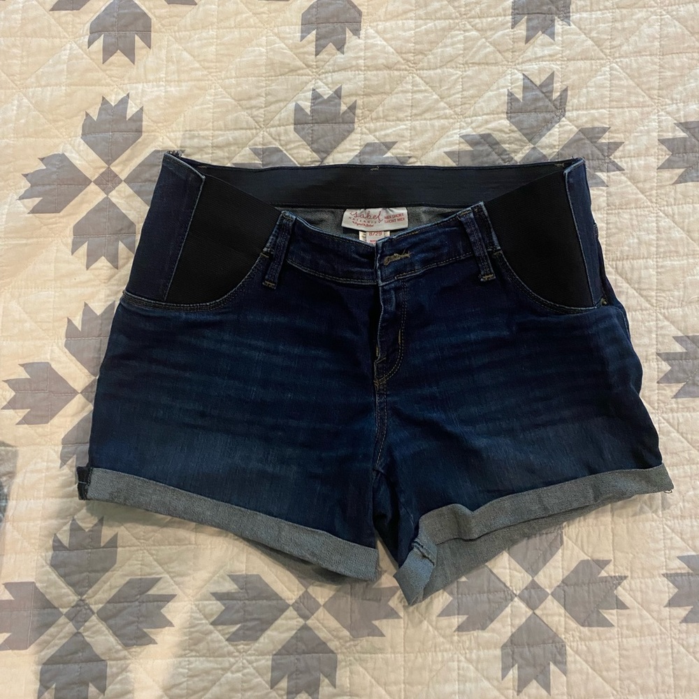 ISABEL MATERNITY Side Panel Maternity Jean Shorts